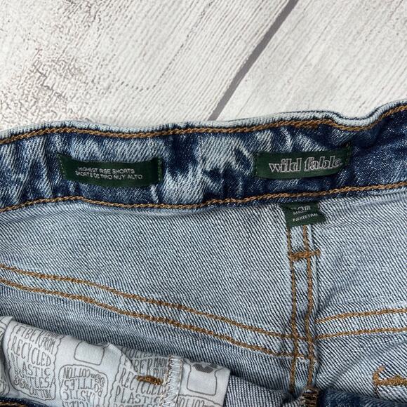 Wild Fable Jean Shorts Blue Denim Folded Hem Highest Rise Size 12/31R - Picture 5 of 10
